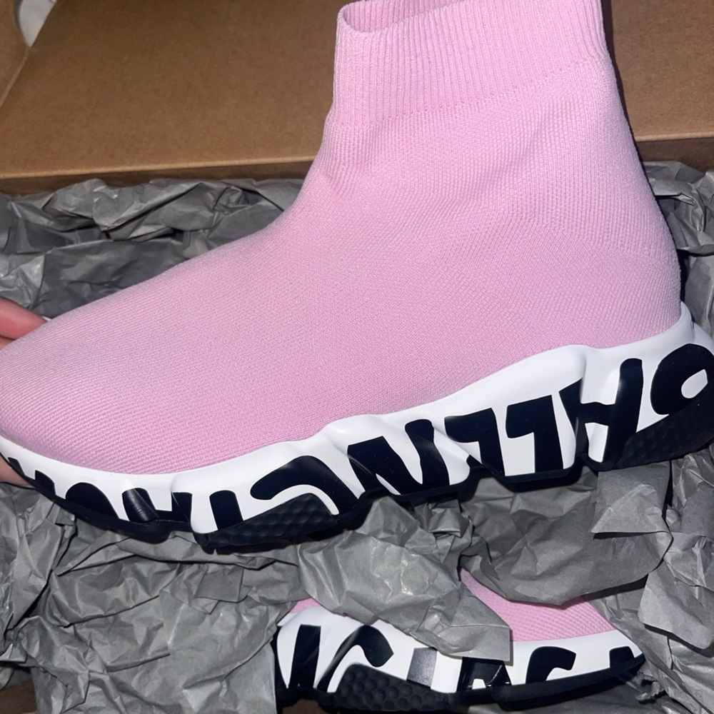 pink balenciaga graffiti sneakers